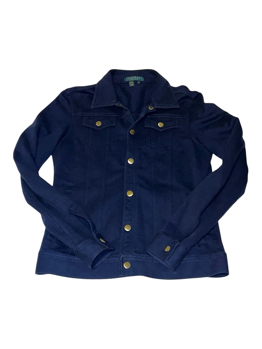 Ralph Lauren women’s cotton snap jacket in navy blue color